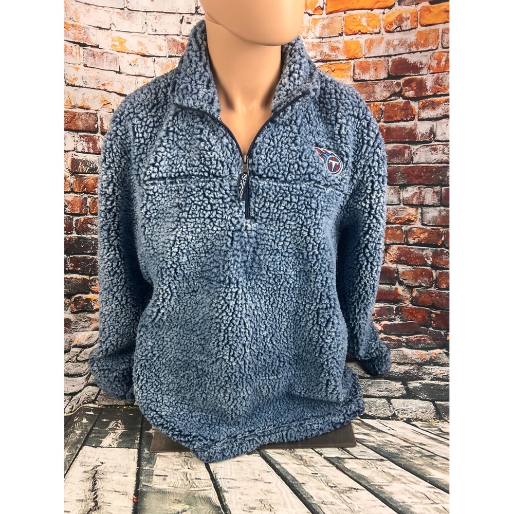 G-III‎ 4Her Tennessee Titans Blue Sherpa Fleece Quarter Zip Pullover Womens XL
